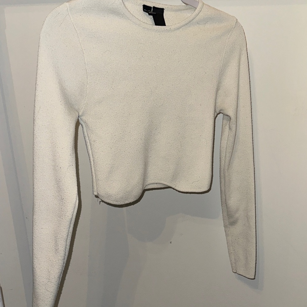Windsor Elegant White Crop Sweater